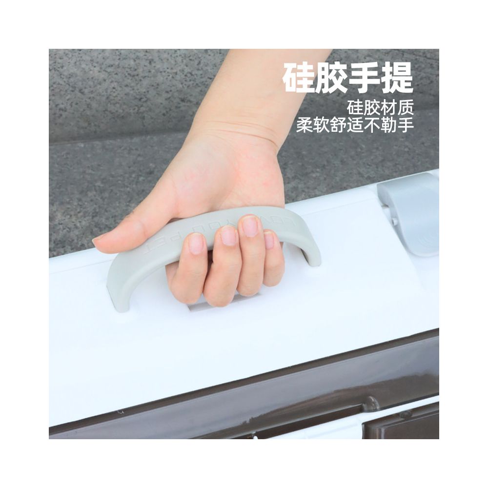 Patent folding aviation cat cage portable pet outdoor box beige green white gray portable cat box image 5