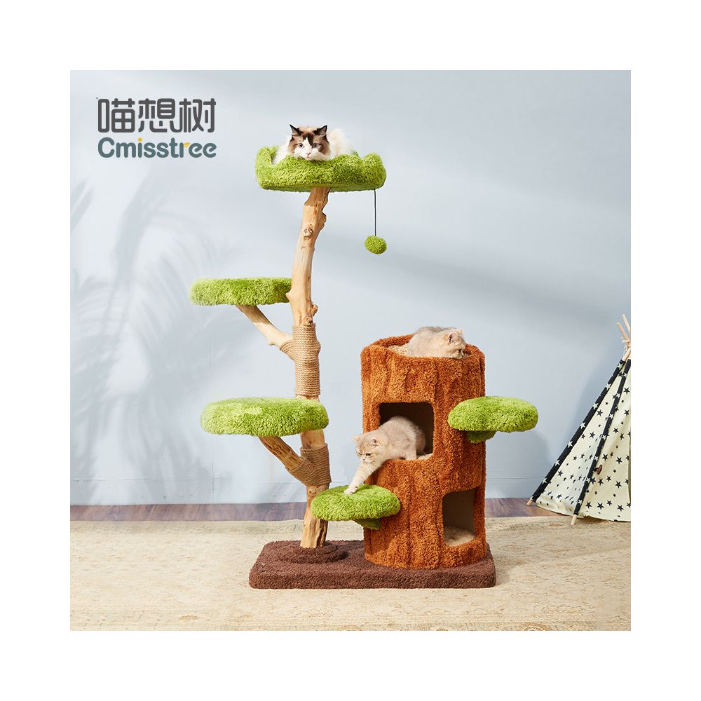 Solid wood cat climbing frame cat nest does not take up space suitable for all seasons Meow Tree brand Wizard of Oz style cat frame image 0