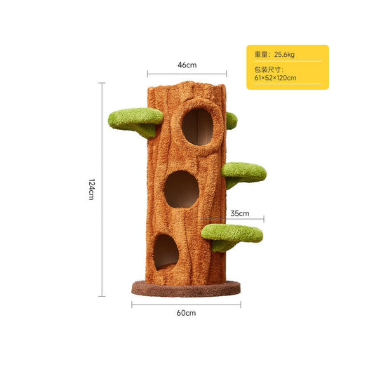 【Meow Tree 喵樹】綠野仙蹤實木貓跳台｜小坪數首選不佔空間，四季通用森林系貓窩，一體式耐磨劍麻貓爬架，如藝術品般的高顏值貓樹
