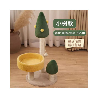 【小空間神隊友】多功能一體式貓跳台｜不佔空間小型貓爬架，貓窩/貓抓板/貓玩具三合一，租屋族首選垂直貓樹，耐磨劍麻貓家具