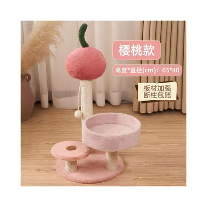 【小空間神隊友】多功能一體式貓跳台｜不佔空間小型貓爬架，貓窩/貓抓板/貓玩具三合一，租屋族首選垂直貓樹，耐磨劍麻貓家具