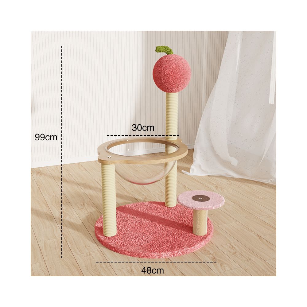 【小空間神隊友】多功能一體式貓跳台｜不佔空間小型貓爬架，貓窩/貓抓板/貓玩具三合一，租屋族首選垂直貓樹，耐磨劍麻貓家具