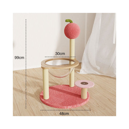 【小空間神隊友】多功能一體式貓跳台｜不佔空間小型貓爬架，貓窩/貓抓板/貓玩具三合一，租屋族首選垂直貓樹，耐磨劍麻貓家具