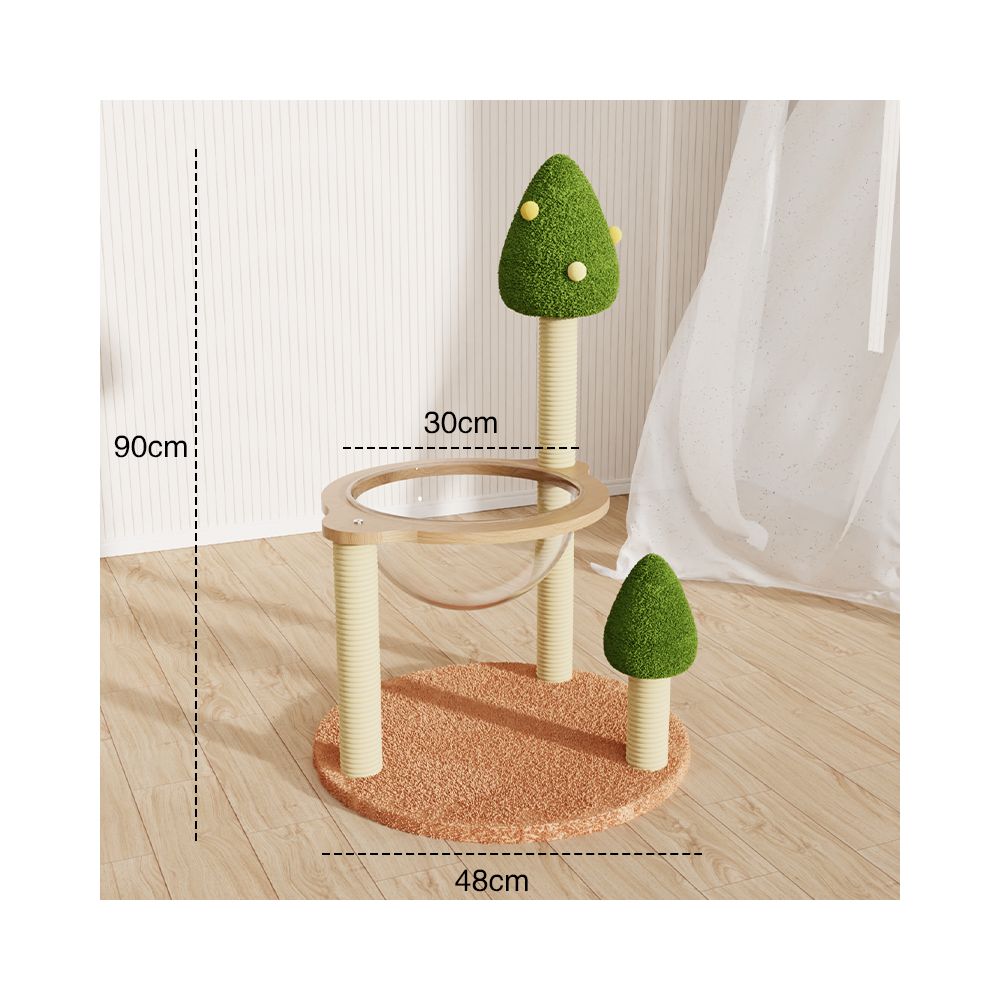 【小空間神隊友】多功能一體式貓跳台｜不佔空間小型貓爬架，貓窩/貓抓板/貓玩具三合一，租屋族首選垂直貓樹，耐磨劍麻貓家具