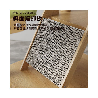 Cat climbing frame cat nest cat tree integrated cat scratch pole jumping platform cat villa space cabin small sized cat scratch board cat toy image 3