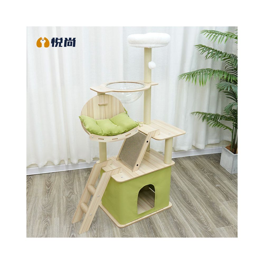 Cat climbing frame cat nest cat tree integrated cat scratch pole jumping platform cat villa space cabin small sized cat scratch board cat toy image 5