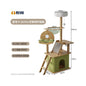 【五星級貓別墅】一體式實木貓跳台｜全景太空艙+劍麻貓抓柱+舒適貓窩，小坪數首選多層跳台，耐磨防滑貓爬架，室內貓咪娛樂用品