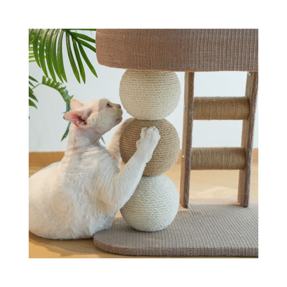 Cat climbing frame cat nest integrated sisal small short footed universal cat frame no space occupation four season cool mat cat scratch pole toy image 4