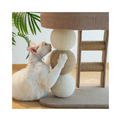 Cat climbing frame cat nest integrated sisal small short footed universal cat frame no space occupation four season cool mat cat scratch pole toy image 4