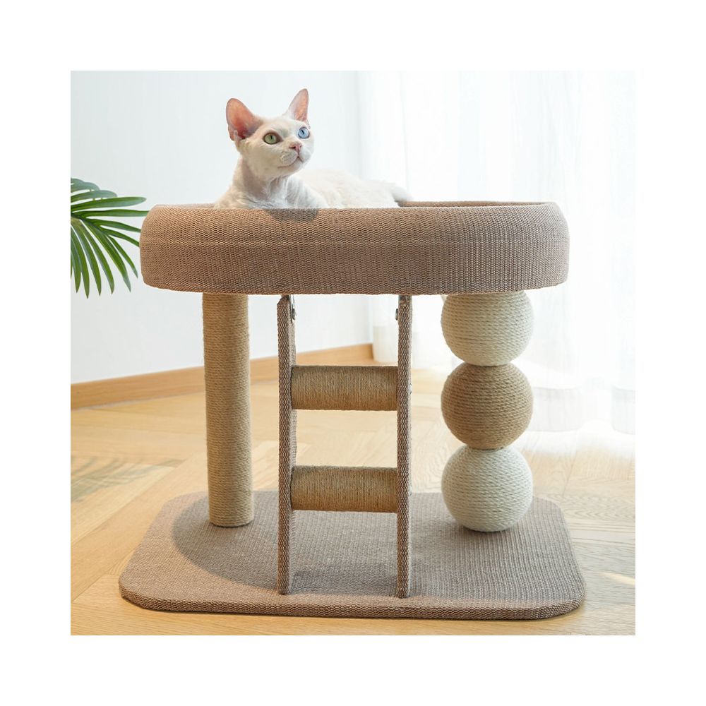 Cat climbing frame cat nest integrated sisal small short footed universal cat frame no space occupation four season cool mat cat scratch pole toy image 5