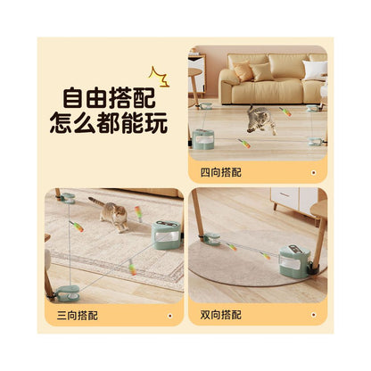 Pet intelligent cat toy interactive electric cat toy remote control sound making bird call cat wand pet chase device image 4