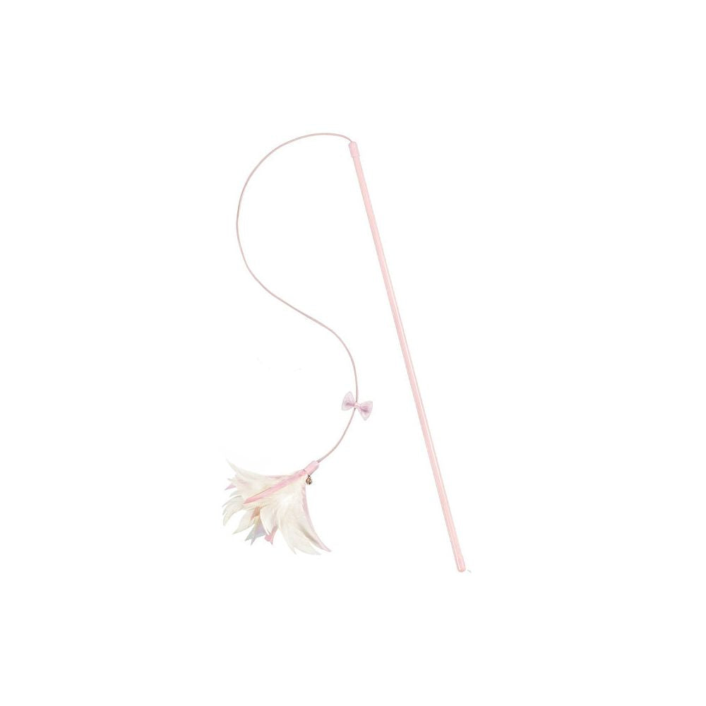 meowcard Fairy Feather Cat Toy with Bell Elastic Cord Feather Extension Wire and Bird image 0