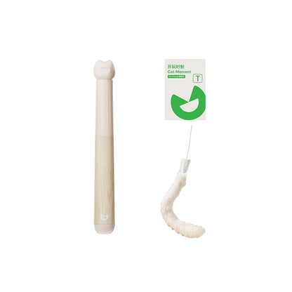 【Playtime】頂級進口楓木伸縮逗貓棒｜加強型耐抓耐啃咬，幼貓自嗨互動必備，高質感實木伸縮桿，極致耐用防斷裂貓咪運動玩具