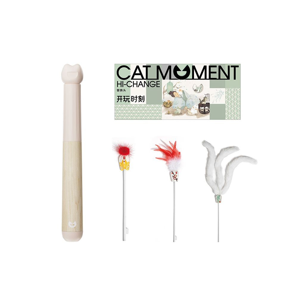 【Playtime】頂級進口楓木伸縮逗貓棒｜加強型耐抓耐啃咬，幼貓自嗨互動必備，高質感實木伸縮桿，極致耐用防斷裂貓咪運動玩具