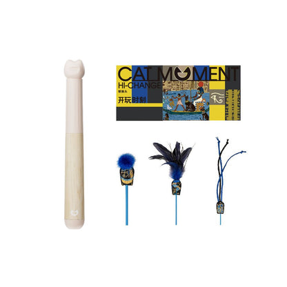 【Playtime】頂級進口楓木伸縮逗貓棒｜加強型耐抓耐啃咬，幼貓自嗨互動必備，高質感實木伸縮桿，極致耐用防斷裂貓咪運動玩具