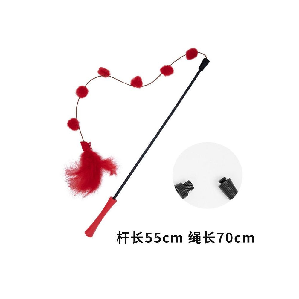 【GiGwi 貴為】頂級耐抓羽毛逗貓棒｜加固型彈力長桿，模擬獵物律動，幼貓自嗨互動神器，極致耐用防斷裂，全齡貓適用之高品質寵物用品