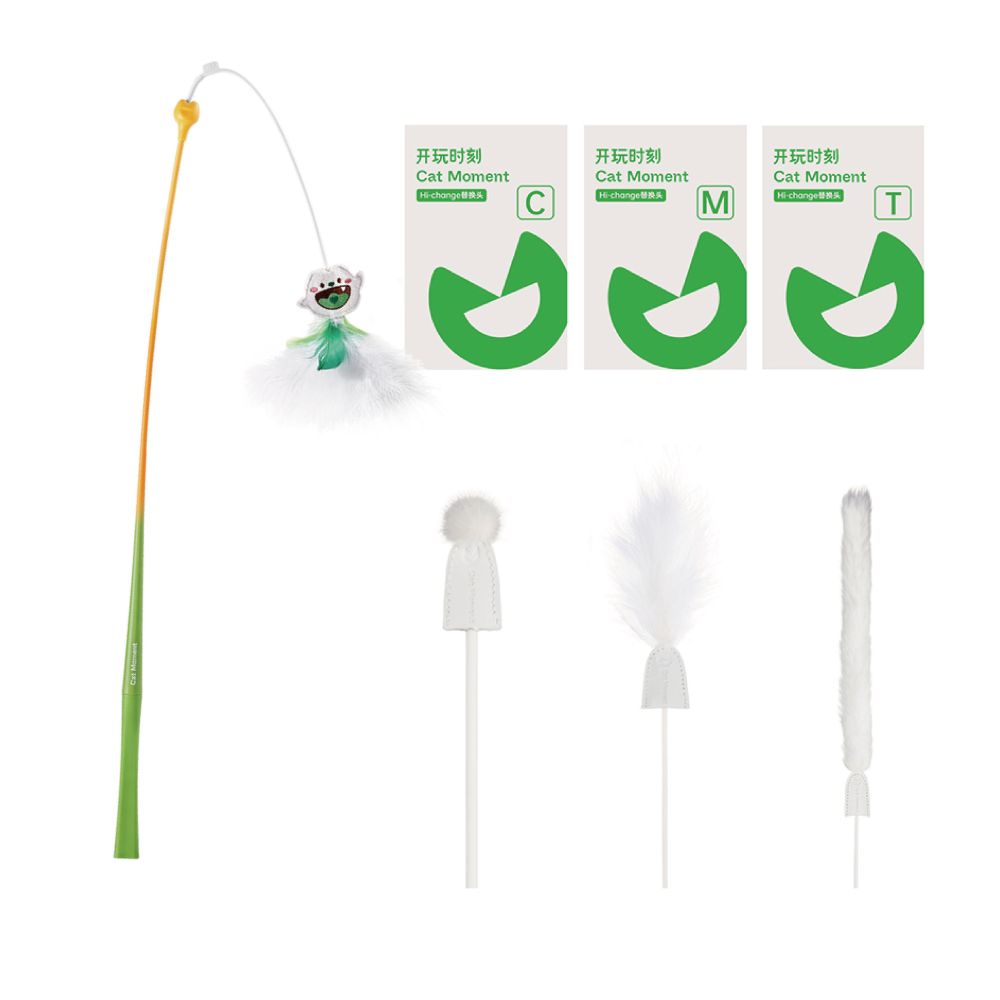 【Playtime】彈力長桿狩獵逗貓棒｜加強型耐咬設計，紓壓緩解情緒，超長高彈性纖維桿，幼貓自嗨互動神器，模擬真實獵物逃竄之專業寵物用品