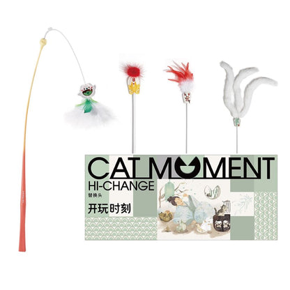 【Playtime】彈力長桿狩獵逗貓棒｜加強型耐咬設計，紓壓緩解情緒，超長高彈性纖維桿，幼貓自嗨互動神器，模擬真實獵物逃竄之專業寵物用品