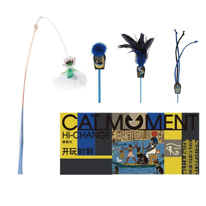 【Playtime】彈力長桿狩獵逗貓棒｜加強型耐咬設計，紓壓緩解情緒，超長高彈性纖維桿，幼貓自嗨互動神器，模擬真實獵物逃竄之專業寵物用品