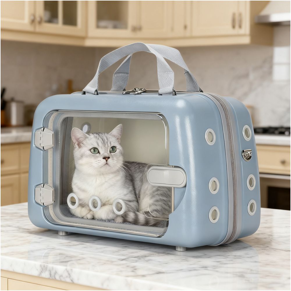 Pet travel bag cat travel bag portable travel capsule large capacity breathable pet backpack image 2