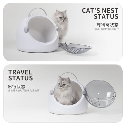 inFluffy s Cat Cart Space Capsule Cat Cage Cat Summer Pet Outing Cat Bed Dual Use Portable Bag image 3