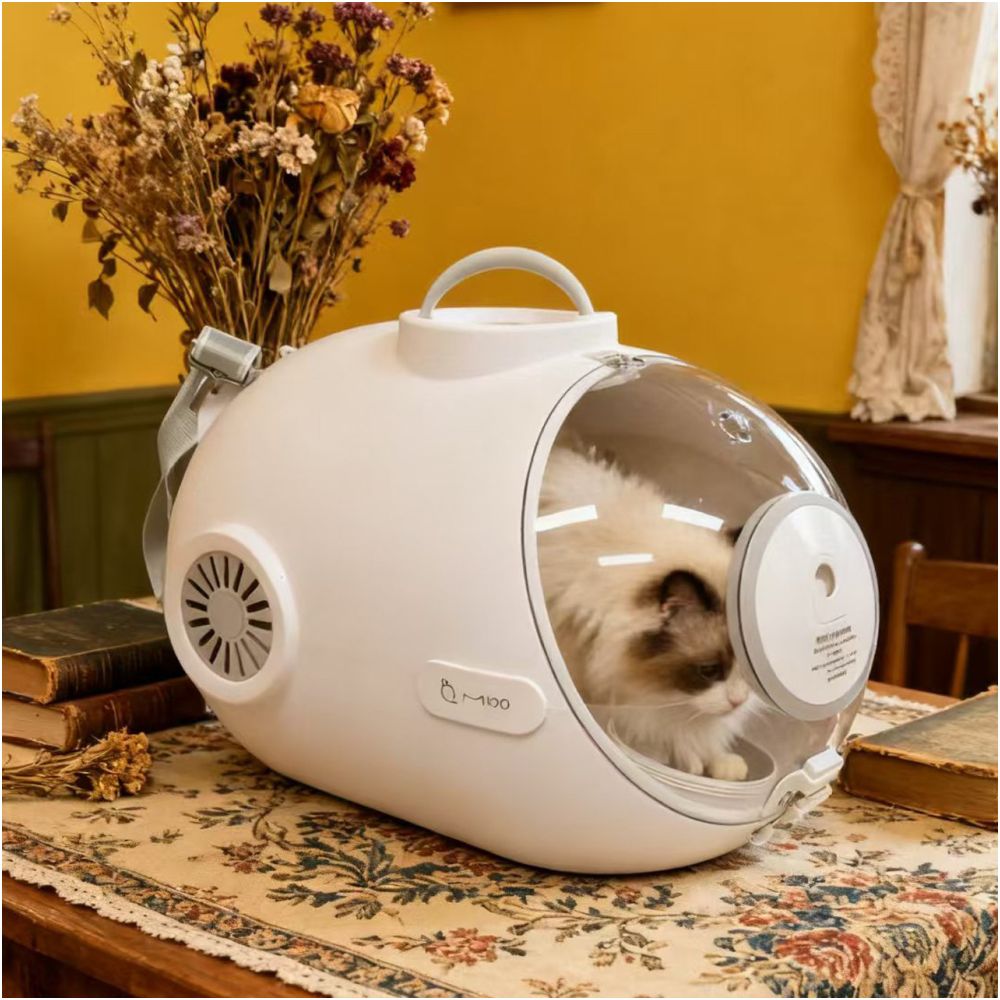 mioo cat shaped crossbody bag handbag space capsule bag portable for cats and pets when out and about image 0