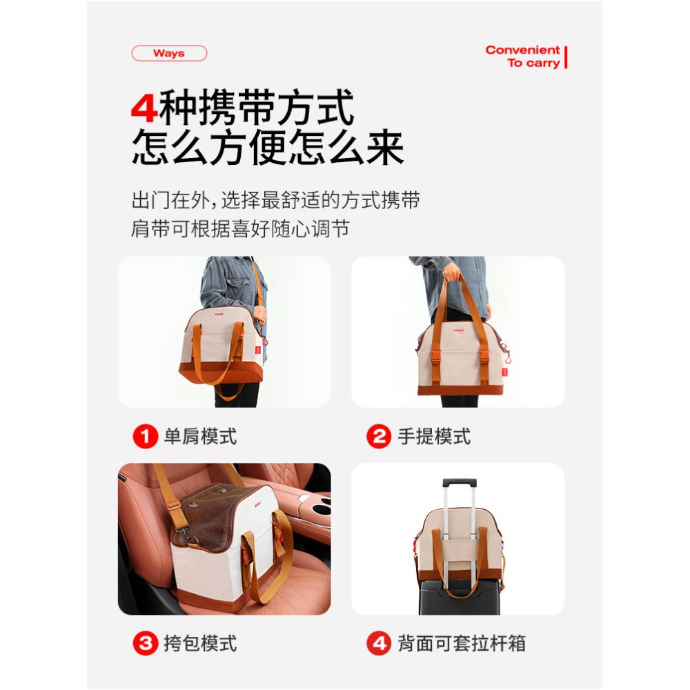 petstar Outdoor Travel Bag Portable and Breathable Cat Bag Handheld Shoulder Bag for Cats image 2