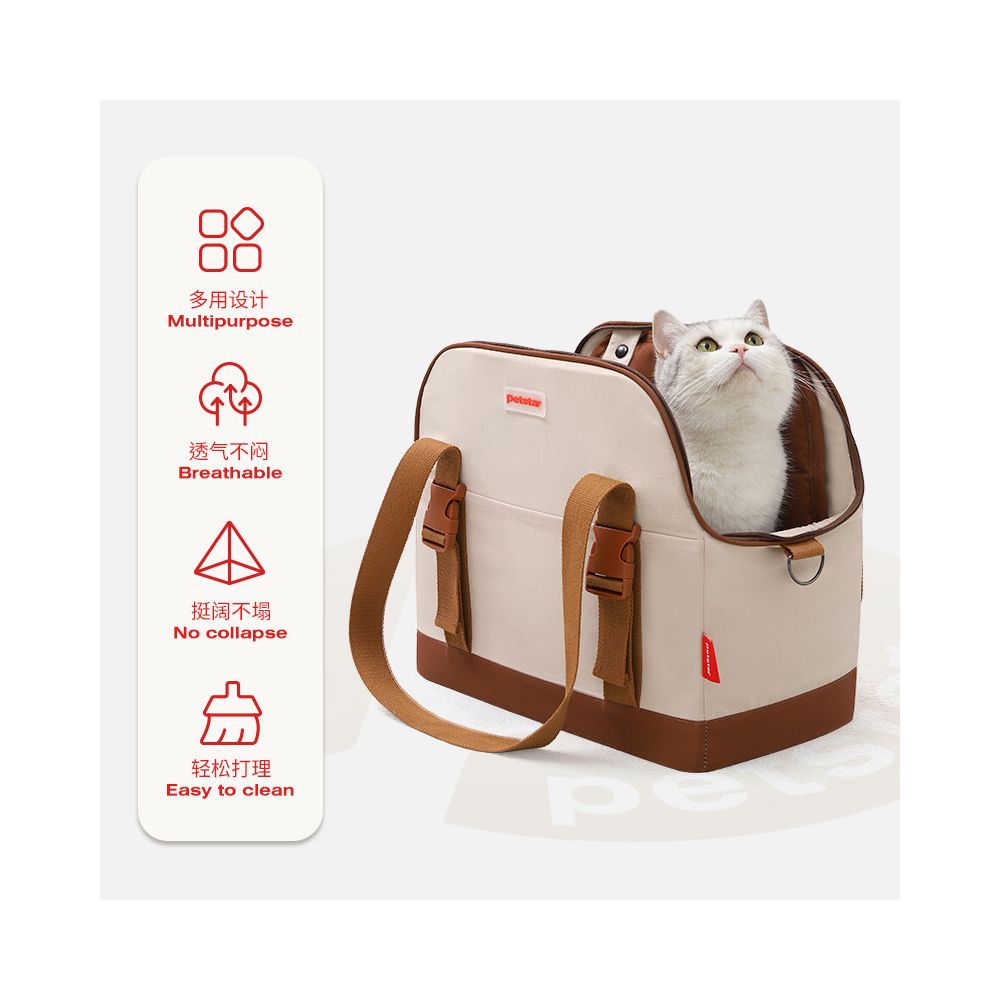 【petstar】戶外休閒寵物旅行包｜極致透氣便攜貓袋，手提+單肩兩用外出包，高感度通風網格設計，輕量化無負擔之全齡貓適用寵物用品