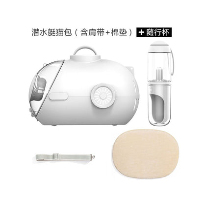 【全景視野】太空艙寵物旅行推車｜輕量化省力設計，貓狗通用移動外出籠，靜音萬向輪避震座艙，高顏值透明通風寵物拉桿箱，帶貓出遊不費力首選