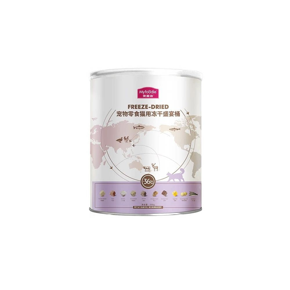 【Myfoodie 麥富迪】純肉冷凍乾燥貓零食 400g｜原肉切塊雞肉/鮭魚/雞胸肉，無添加高蛋白營養補充，全齡貓適用之大容量囤貨必備，寵物專屬生食級凍乾