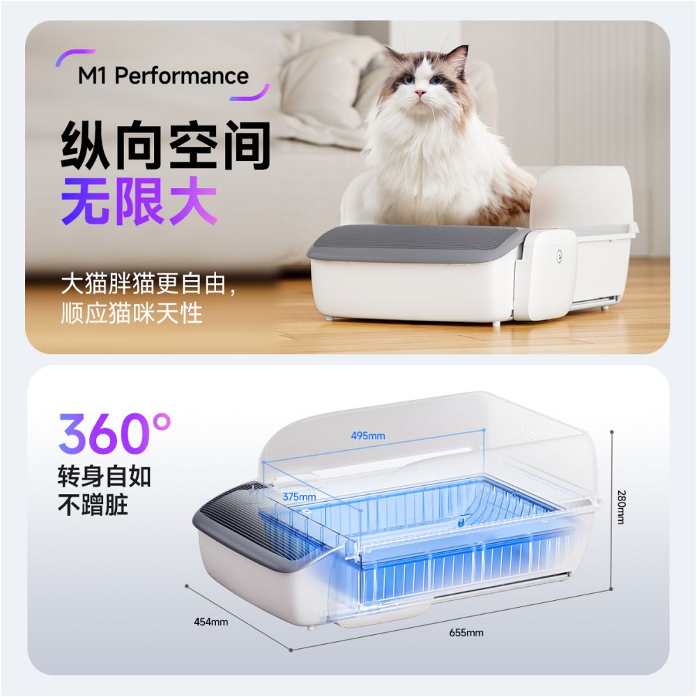 Intelligent automatic cleaning of cat litter box suitable for open cat toilets in multi cat households image 4