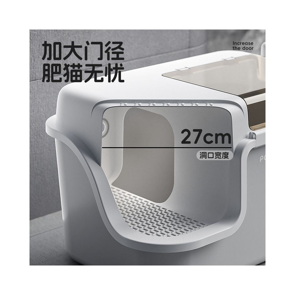 POPO cat litter box corridor fully enclosed splash proof odor proof short footed cat corridor extra large extra large cat toilet image 2