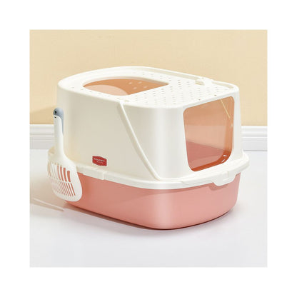 特大號全封閉貓砂盆｜巨型肥貓輕鬆轉身，加高圍欄防噴濺、防漏砂，超大空間除臭貓廁所（大體型布偶/緬因貓首選）