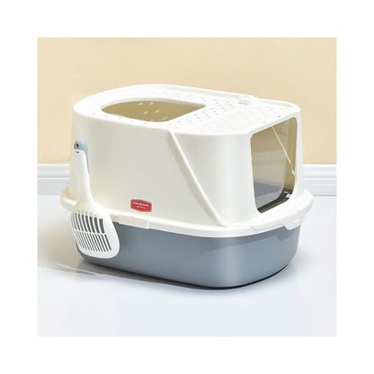 特大號全封閉貓砂盆｜巨型肥貓輕鬆轉身，加高圍欄防噴濺、防漏砂，超大空間除臭貓廁所（大體型布偶/緬因貓首選）