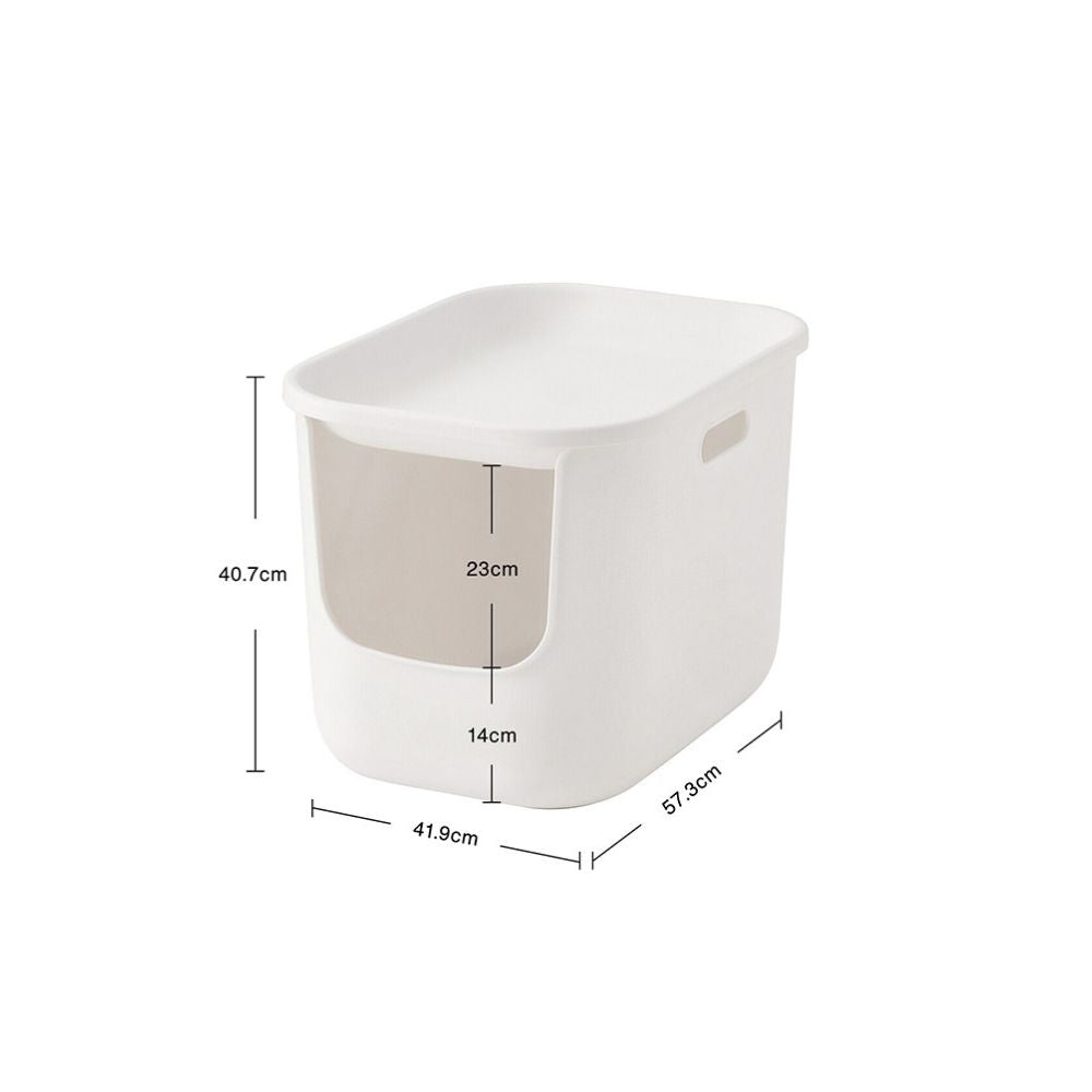 MUJI polypropylene covered cat litter box pet supplies semi enclosed splash proof cat toilet image 2