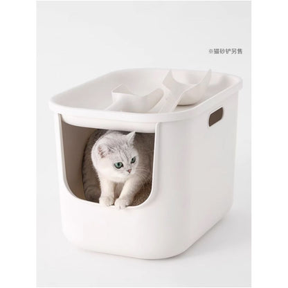 MUJI polypropylene covered cat litter box pet supplies semi enclosed splash proof cat toilet image 3