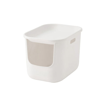 【MUJI 風格】日系極簡半封閉貓砂盆｜優質環保 PP 材質安全無味，防噴濺加高圍欄貓廁所，簡約美學融入居家裝潢（質感寵物用品首選）