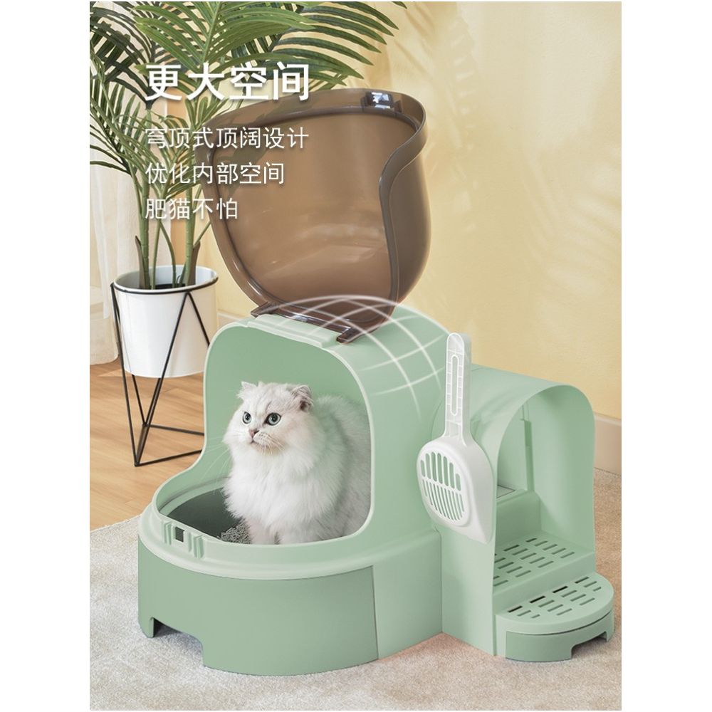 Paikewei cat litter box fully enclosed drawer style cat litter box oversized anti splash cat litter box corridor cat toilet image 1