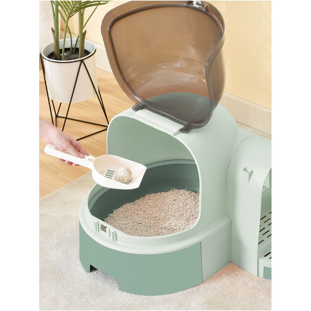 Paikewei cat litter box fully enclosed drawer style cat litter box oversized anti splash cat litter box corridor cat toilet image 3