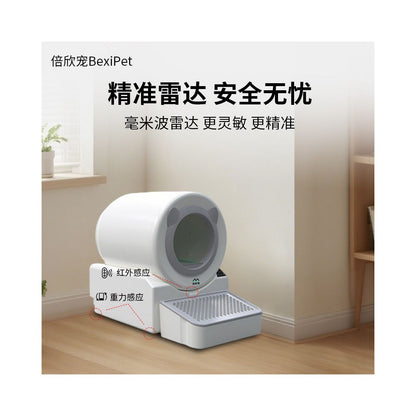 Beixin Pet Fully Automatic Flush Type Cat Toilet Intelligent Cat litter Box Cat Deodorization and Splashing Prevention Cat Toilet image 2