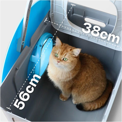 Decopark semi enclosed cat litter box leak proof sand leak proof urine odor proof large cat litter box top in cat toilet image 2