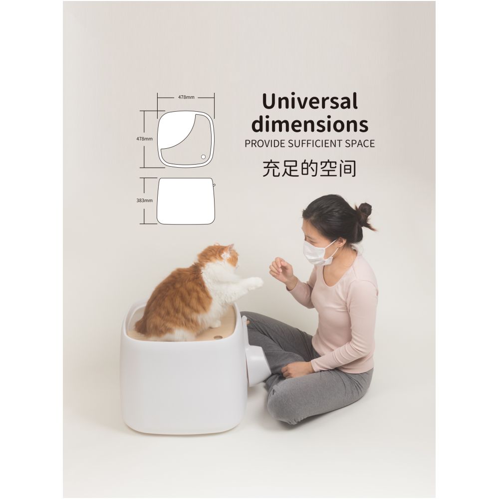 InFluffy Solid wood cat litter box oversized enclosed top in large space Japanese style wooden cat toilet image 4