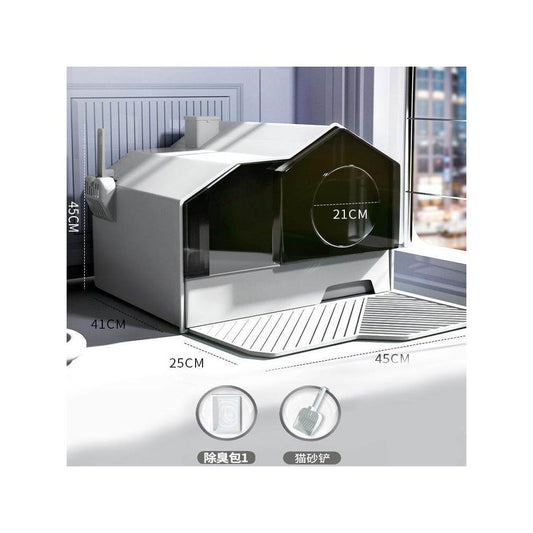 特大號全封閉貓砂盆｜防噴濺防臭貓廁所，幼貓/大貓通用加厚材質，整套養貓必備用品（2026 入門推薦首選）