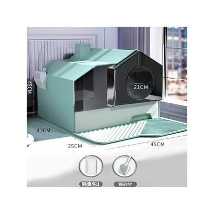 特大號全封閉貓砂盆｜防噴濺防臭貓廁所，幼貓/大貓通用加厚材質，整套養貓必備用品（2026 入門推薦首選）