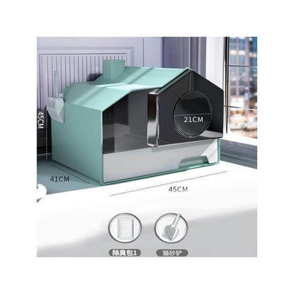 特大號全封閉貓砂盆｜防噴濺防臭貓廁所，幼貓/大貓通用加厚材質，整套養貓必備用品（2026 入門推薦首選）