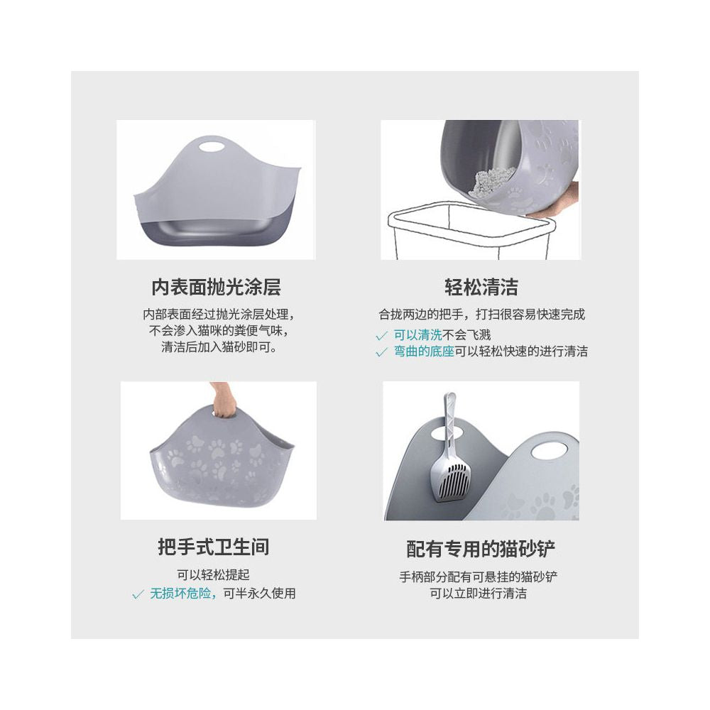 LitterLocker Canada imported cat litter box large size with adjustable lifting handle anti splash cat toilet image 4