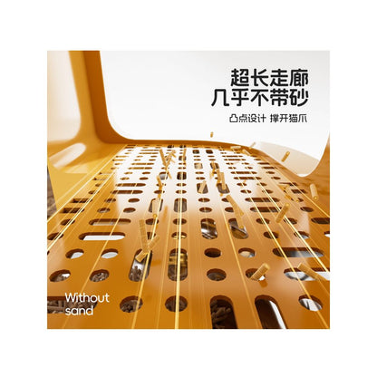 Cat litter box corridor style fully enclosed splash proof odor proof short footed cat corridor style large and oversized stainless steel cat toilet image 2