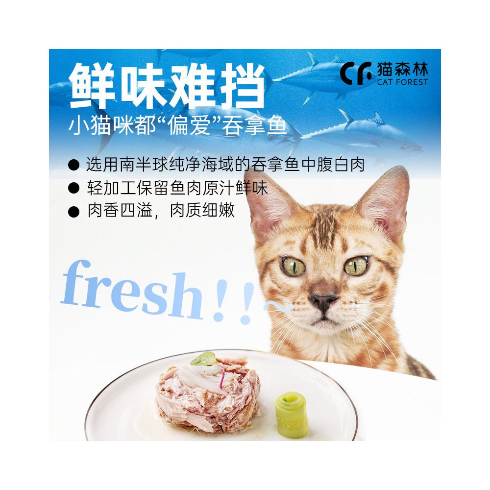 Cat Forest Cat Canned Imported Tuna Fish Moisturizing and Nutritious for Kittens Soup Can Snacks with Main Food 48 cans Stocked image 4