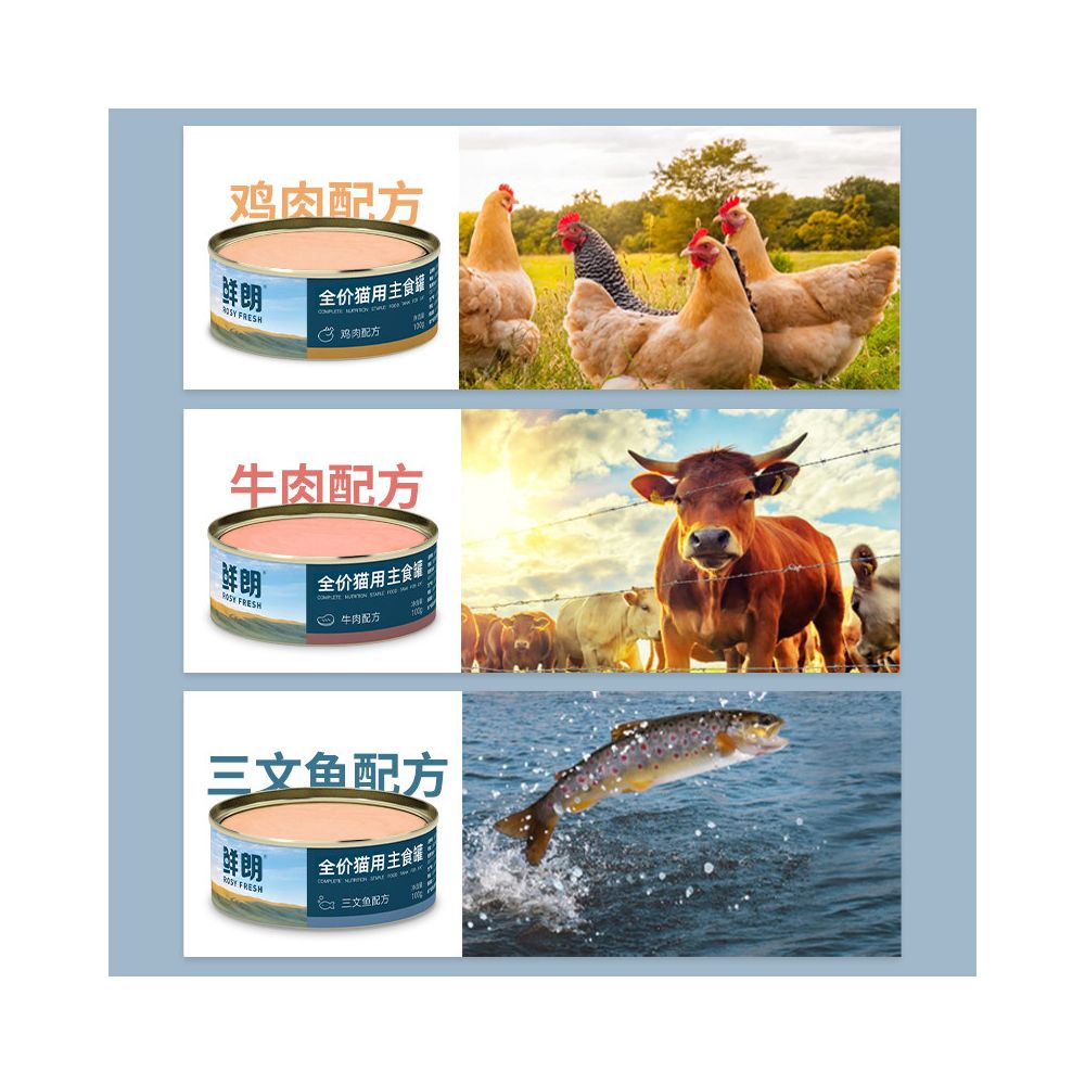 Fresh Lang Cat Staple Food Can Wet Food Salmon Chicken Beef Formula Cat Can Grain Free Full Price Cat Wet Food Cloth Doll Short Garfield Cat Suitable for 600g and 3000g Dual Specifications image 4