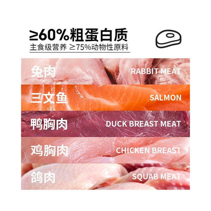 Meow Fansi staple food cat strips full price staple food wet food cat strips bucket made cat kitten English short cloth doll cat strips 14g x 60 pieces image 2